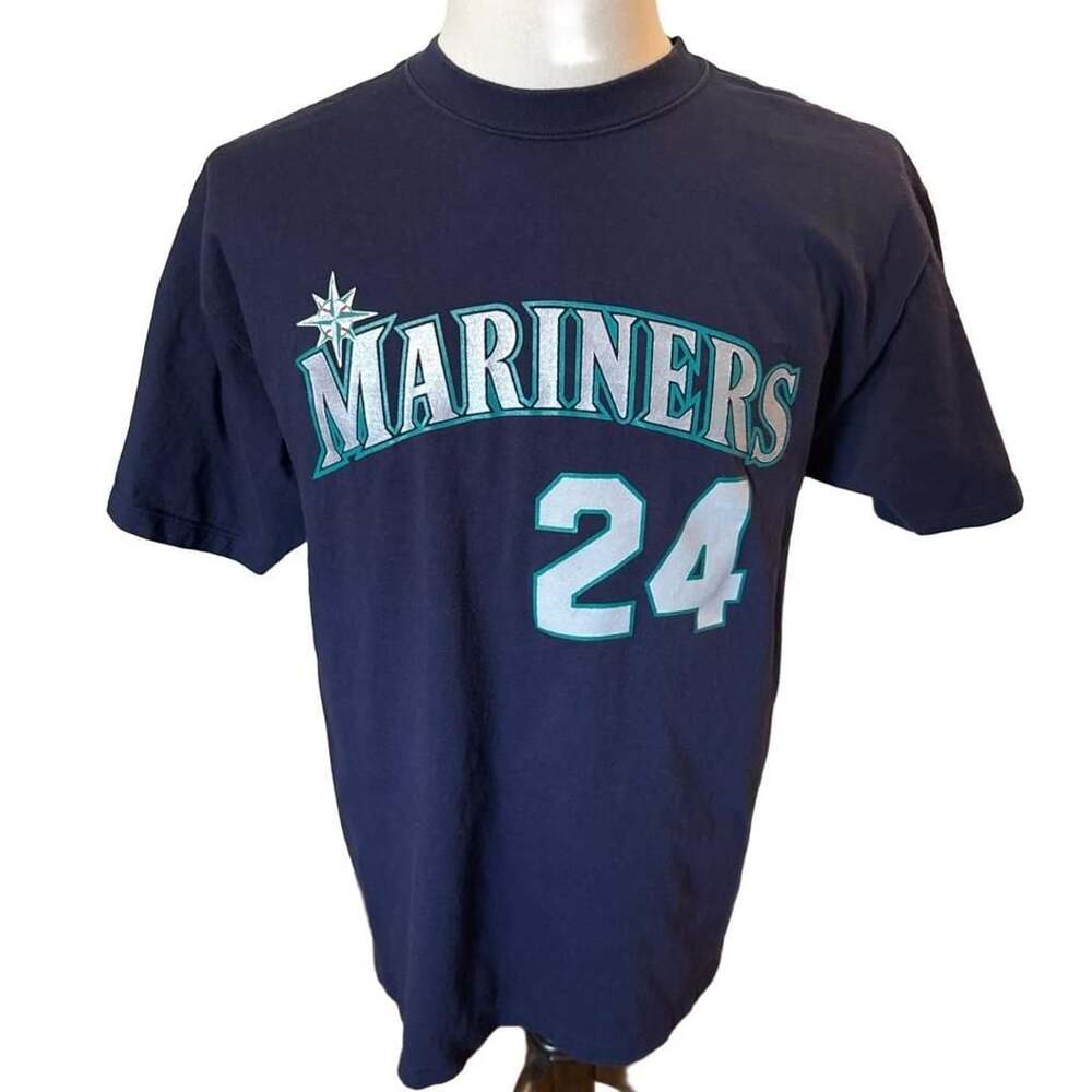 Vintage 90’s Majestic Seattle Mariners Ken Griffey Jr 24 T-Shirt Size Large CRIS